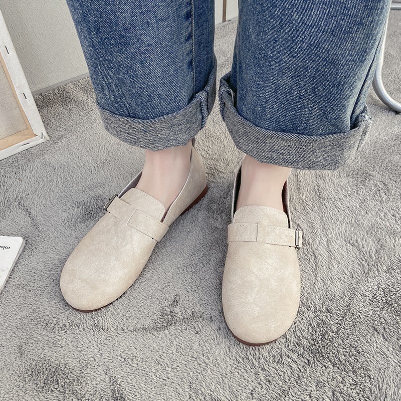 Giày Đế Bằng Chống Trượt Màu Trơn Đơn Giản Thời Trang Phong Cách Hàn Quốc Cho Nữ