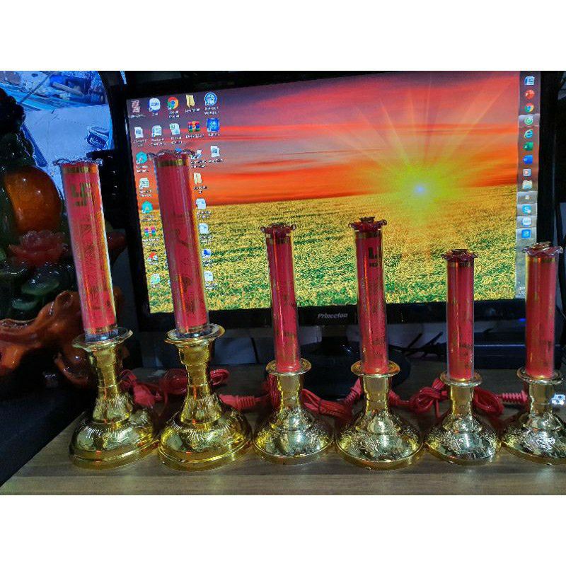 Đèn Cầy Led Đỏ Phật (Tiểu Trung Đại)