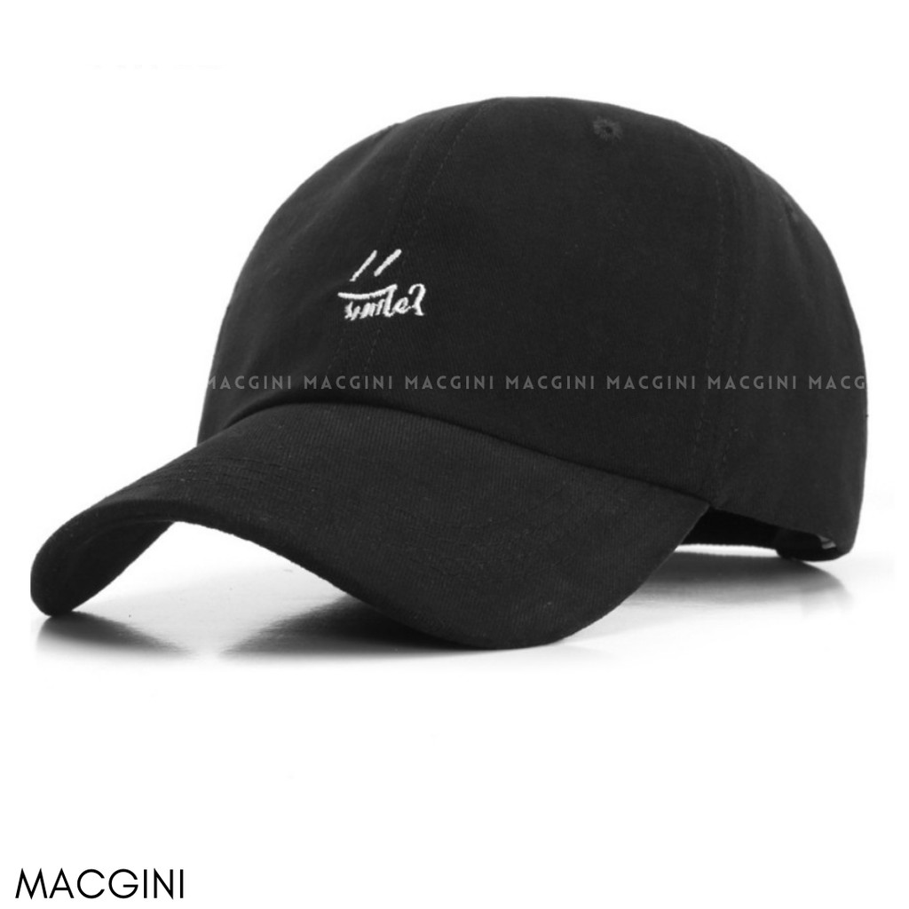 Mũ lưỡi trai nam nữ MACGINI SMILE unisex COTTON MỀM cao cấp thấm hút mồ hôi, nhẹ thoáng khí kiểu dáng basic Hàn Quốc
