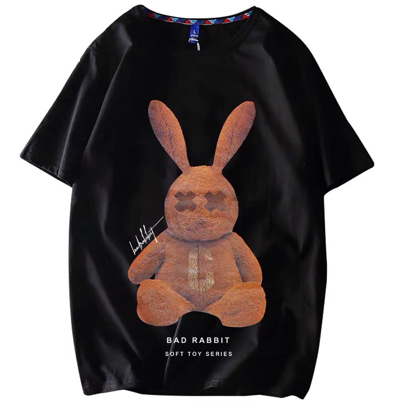 Áo Thun Tay Lỡ Phông Unisex Nam Nữ Chất Premium Cotton Oversize Form Rộng In Hình Thỏ Nâu Bad Rabbit.