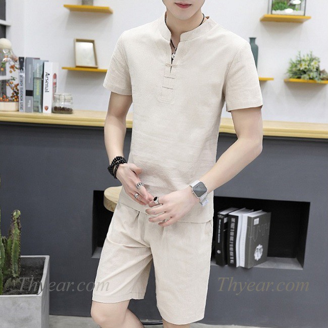 Bộ đũi nam, Mẫu bộ đũi ngắn áo cổ dây, Hàng chuẩn chất, Đẹp form dáng, Mềm mát, Thoáng nhẹ vô cùng...
