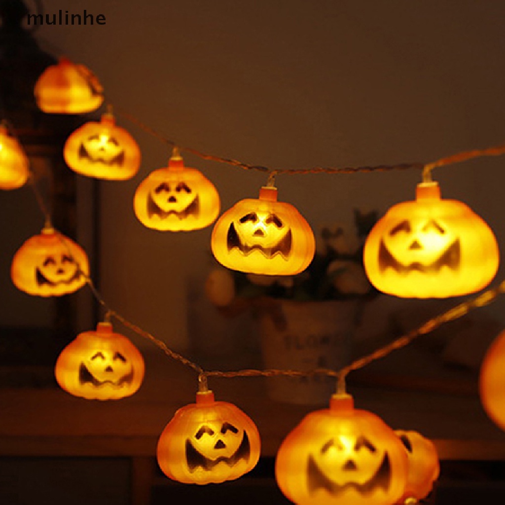2m Dây Đèn LED 10 Bóng Hình Bí Ngô Trang Trí Halloween