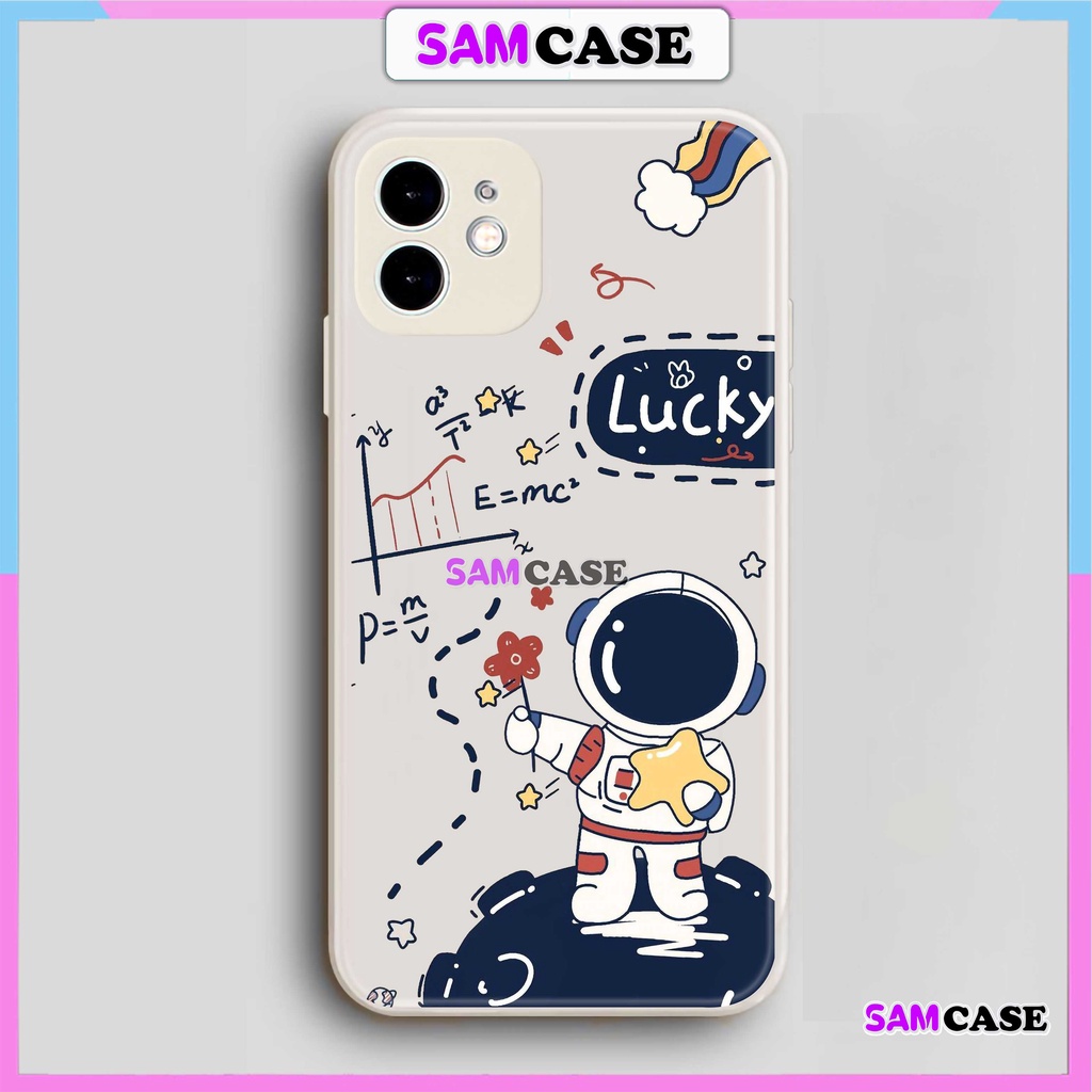 Ốp lưng iPhone Phi hành gia cute cạnh viền vuông silicon mềm dẻo cho iphone 6/6s/7/8/X/XS/XR/11/12/13/14 Pro Plus Max