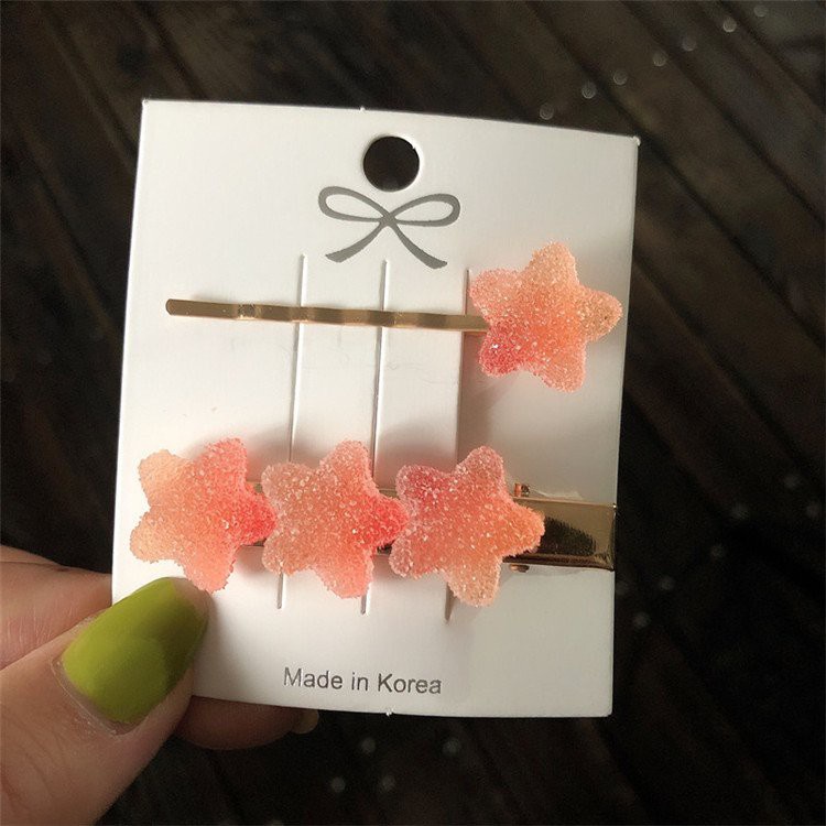 [FREESHIP] Kẹp tóc kẹo dẻo hình trái tim ngôi sao đáng yêu, kẹp tóc phụ kiện xinh xắn phiên bản Hàn Quốc