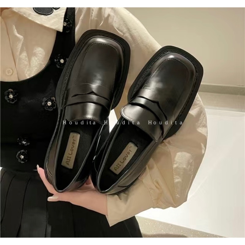 Giày tây nữ mũi vuông đế cao su thời trang năng động trẻ trung - HOUDITA - STMV-014