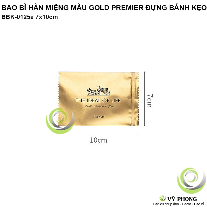 BAO BÌ TÚI NHỰA HÀN MIỆNG MÀU VÀNG GOLDEN SANG TRỌNG ĐỰNG BÁNH KẸO QUÀ TẶNG XUÂN NĂM MỚI DỊP LỄ TẾT NOEL BBK-0125