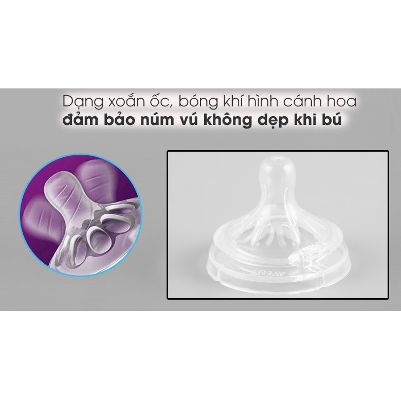 Núm ti silicone Philips Avent Natural cho trẻ từ 6 tháng tuổi (thức ăn đặc) (Vỉ 2 núm)