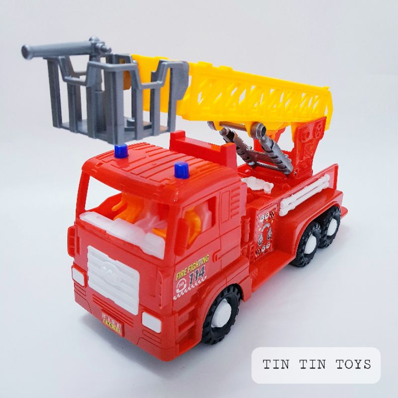Đồ chơi xe cứu hỏa chạy trớn có thang nâng 35cm