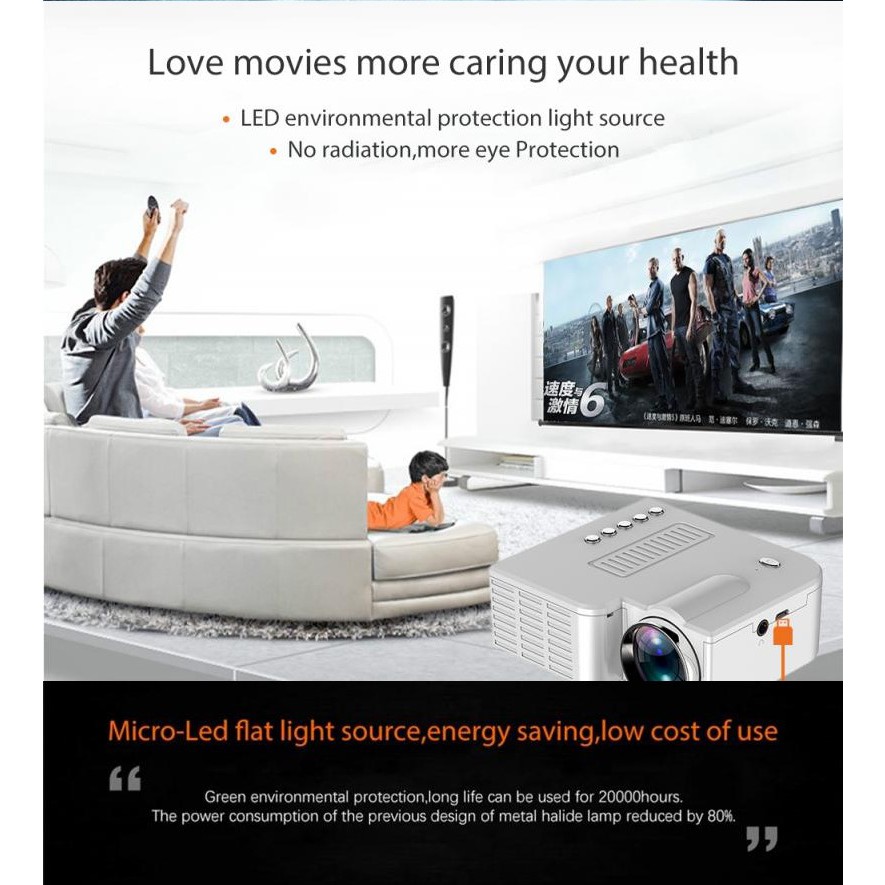 Máy chiếu gia đình Uc28CMini Máy chiếu LED di động Cắm trại Office meeting HD 1080P, Cho giải trí rạp hát tại nhà | BigBuy360 - bigbuy360.vn