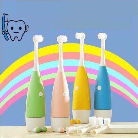 [Có sẵn] Bàn chải điện dành cho bé tập đánh răng, tặng kèm thêm 1 đầu bàn chải thay thế( màu ngẫu nhiên )- giaxuong247