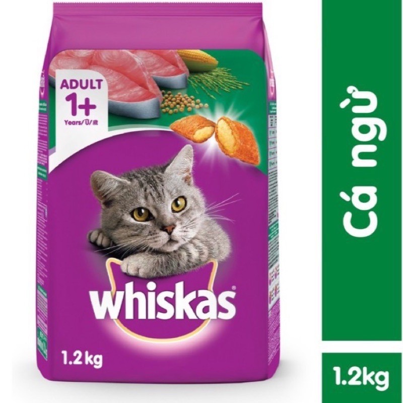 Thức ăn hạt cho mèo Whiskas túi 1,1kg hoặc 1,2kg