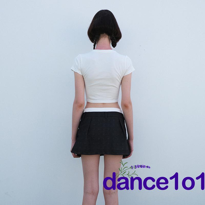 Áo Thun Nữ Ngắn Tay In Chữ dance1o1-Y2k