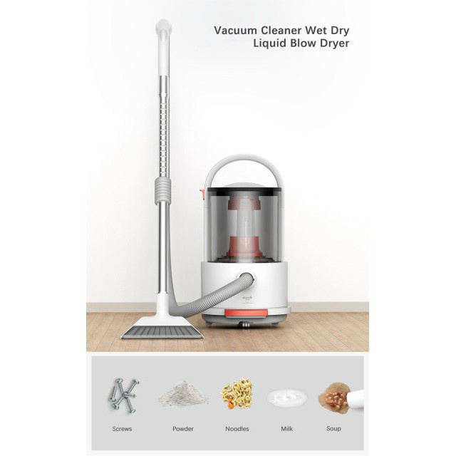 Máy hút bụi khô và ướt Deerma TJ200 - Máy hút bụi 2 in 1 - Lực hút mạnh 18000Pa, có bánh xe di chuyển dễ dàng