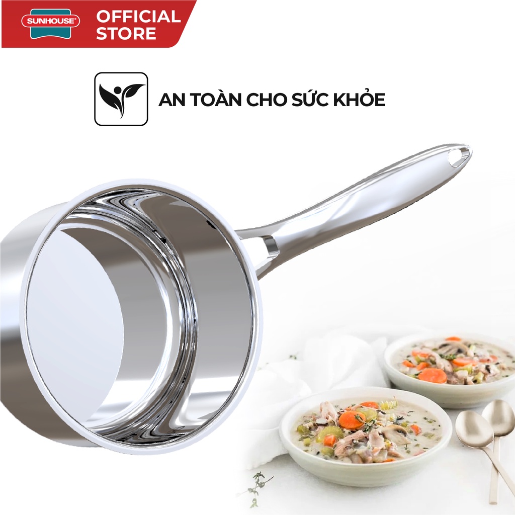 Bộ nồi chảo inox đa lớp SUNHOUSE SHG700