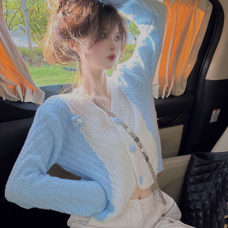 Áo Khoác Cardigan Dệt Kim Cổ Chữ V Dáng Rộng Thời Trang Mùa Thu 2022