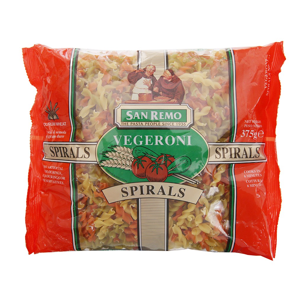 Nui rau củ xoắn Spirals số 121 San Remo gói 375g