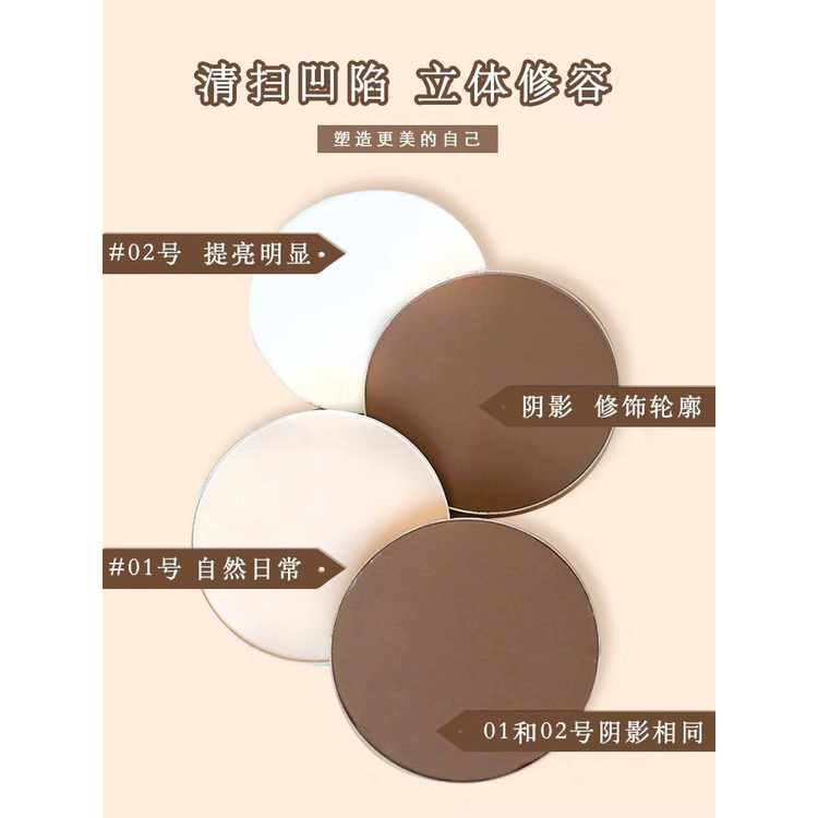 Bảng Phấn Tạo khối - Highlight - Che khuyết điểm 2 ô Zu Cosmetics