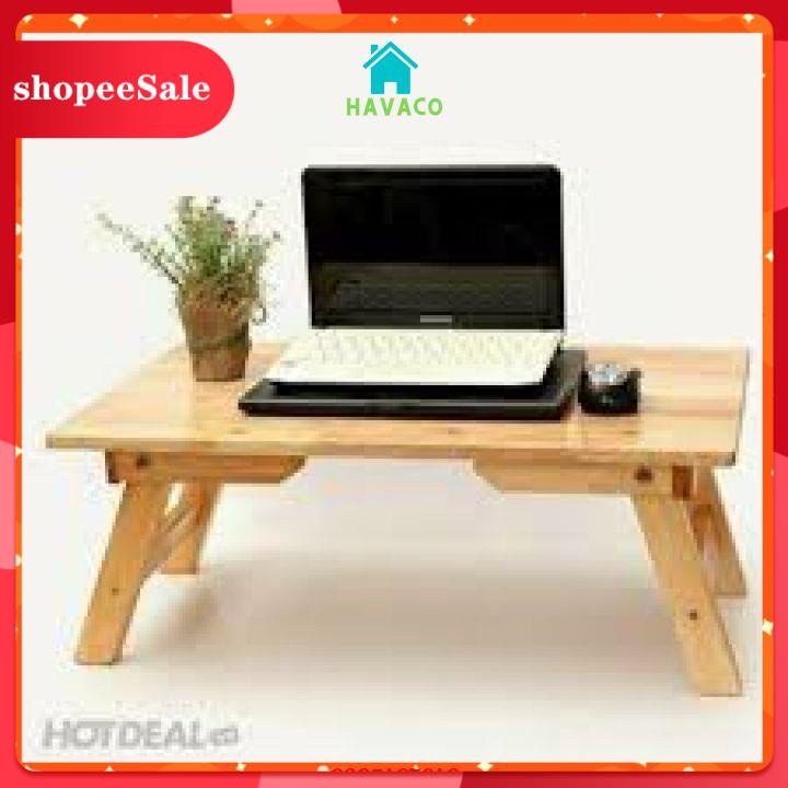 (Hàng Mới Về) Bàn xếp học sinh mini đa năng gấp gọn chân thang gỗ thông để laptop kích cỡ 40x60x28 đẹp giá rẻ GT01