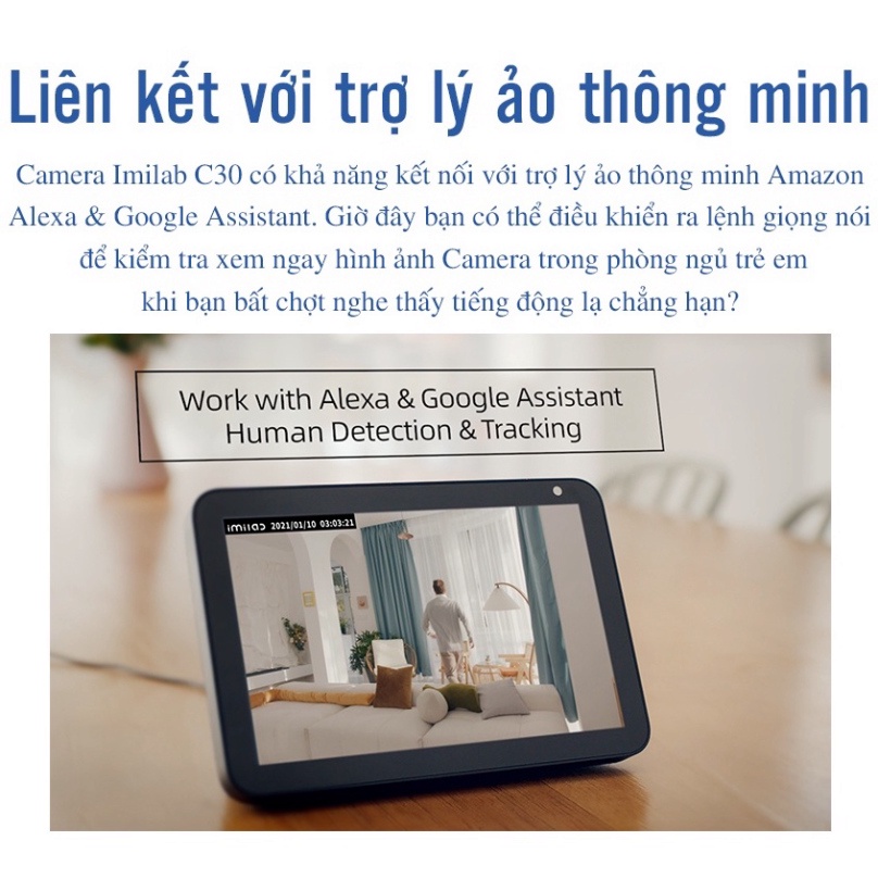 Cao cấp 2K5 |Camera ip xoay 360 C30 2.5K IMILAB Quốc Tế 4Mp băng tần 2.4GHz & 5GHz