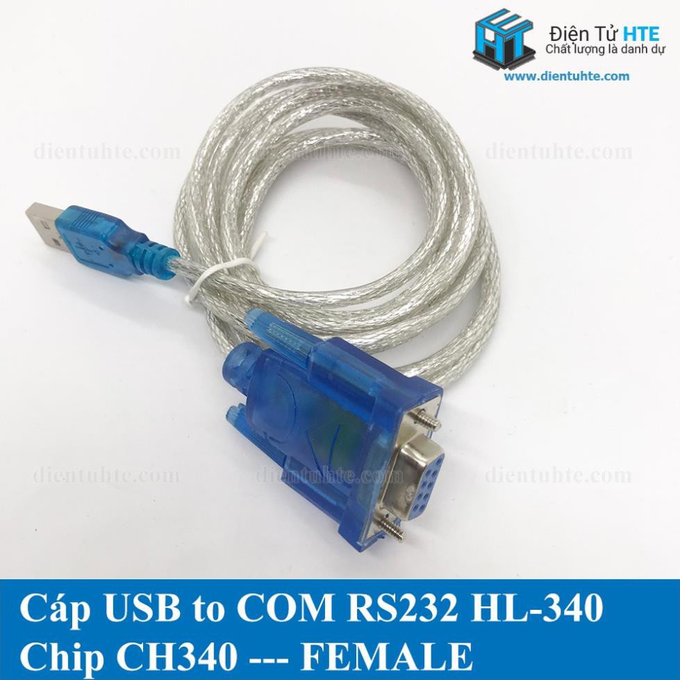 Dây chuyển đổi USB to COM RS232 HL-340 dùng chip CH340 (Female và Male)