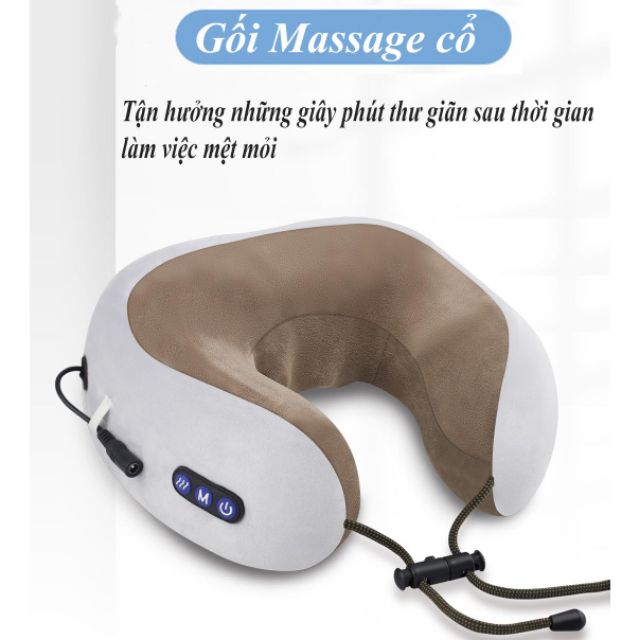 Gối Massage Cổ Chữ U Pin Sạc