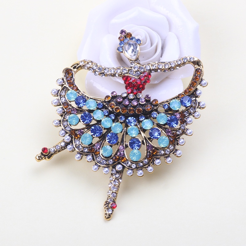 Ghim Cài Áo Hình Vũ Công Đính Đá Nhiều Kiểu Dáng Phong Cách Cổ Điển