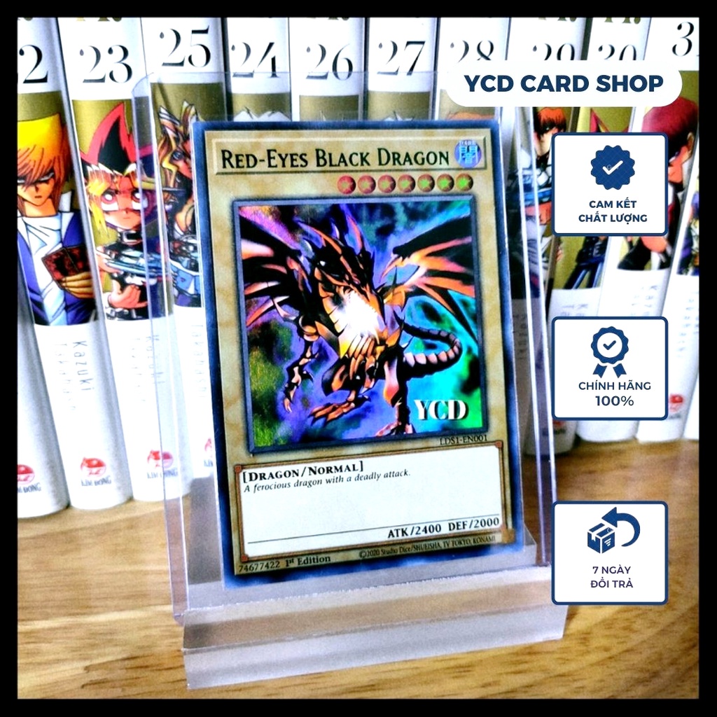 Thẻ bài Yugioh chính hãng Red-Eyes Black Dragon -Ultra Rare.