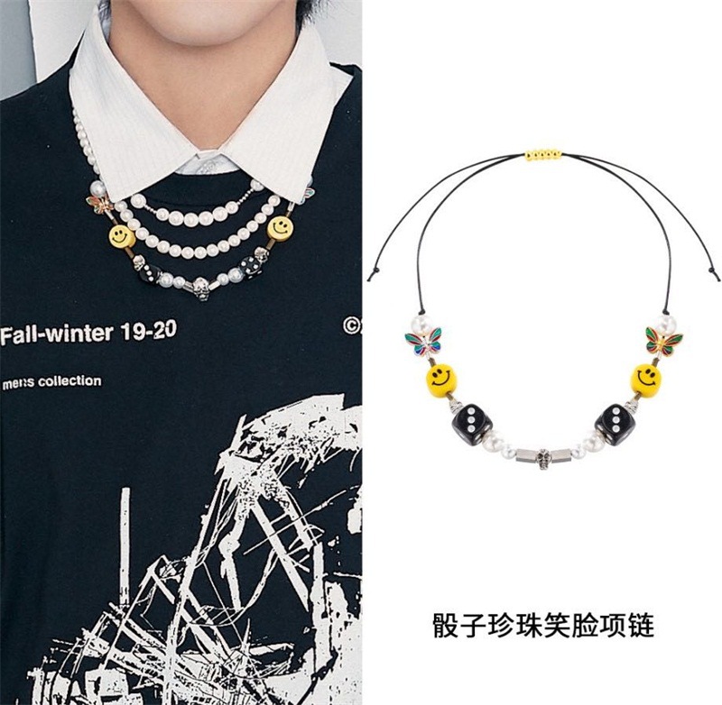 Vòng cổ Mặt Hình Đầu Lâu/ Cánh Bướm/ Ngọc Trai Kiểu rocky Wu Yifan Cá Tính