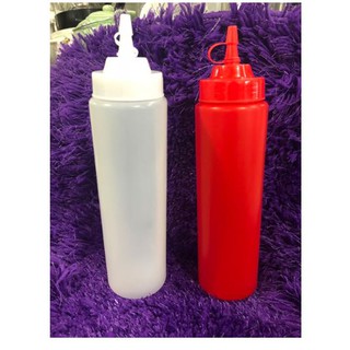 Chai nhựa đựng sốt, siro. Ảnh thật