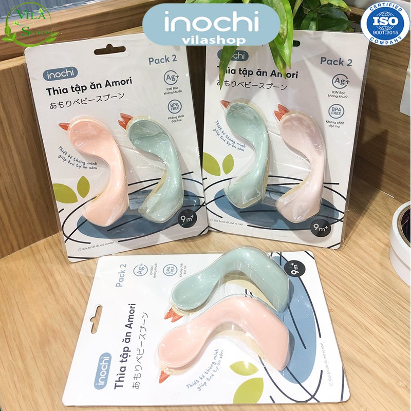 Set 2 Thìa Tập Ăn Inochi cho bé - Thìa Cho Bé Tập Ăn Dặm