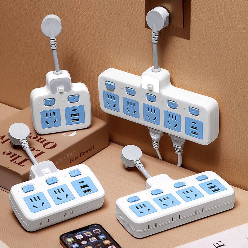 Household Short Line Converter Multi-Functional Socket Small Night Lamp USB Office Power Strip One to Multi Conversion Plug Power Strip rrmX