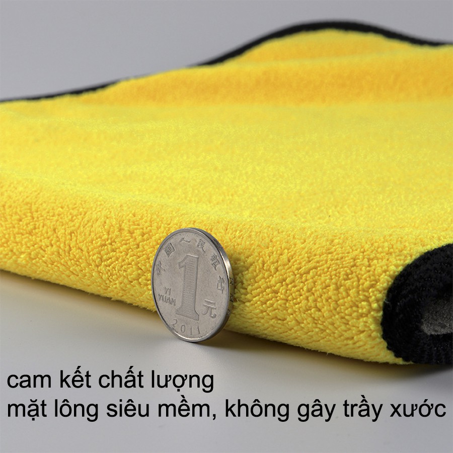 Khăn lau siêu hút loại lớn 60cm x 30cm,sợi lông microfiber 2 mặt,không xù lông