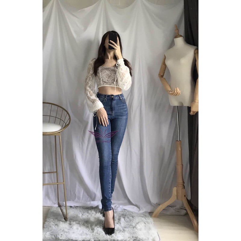 Quần jean nữ lưng cao NPSHOP skinny jeans siêu tôn dáng , quần bò nữ cao cấp dáng ôm basic | BigBuy360 - bigbuy360.vn