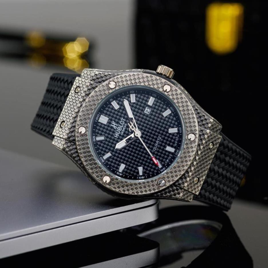 Đồng hồ nam Hulo mặt tròn size 42 caro cao cấp dây da chống nước DH203 shop106 | BigBuy360 - bigbuy360.vn