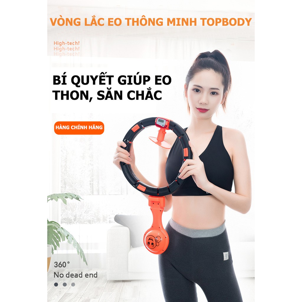 Vòng lắc eo thông minh 360 tự đếm 2022, đốt mỡ siêu nhanh hiệu quả, Bàn xoay eo XTOP Lv06