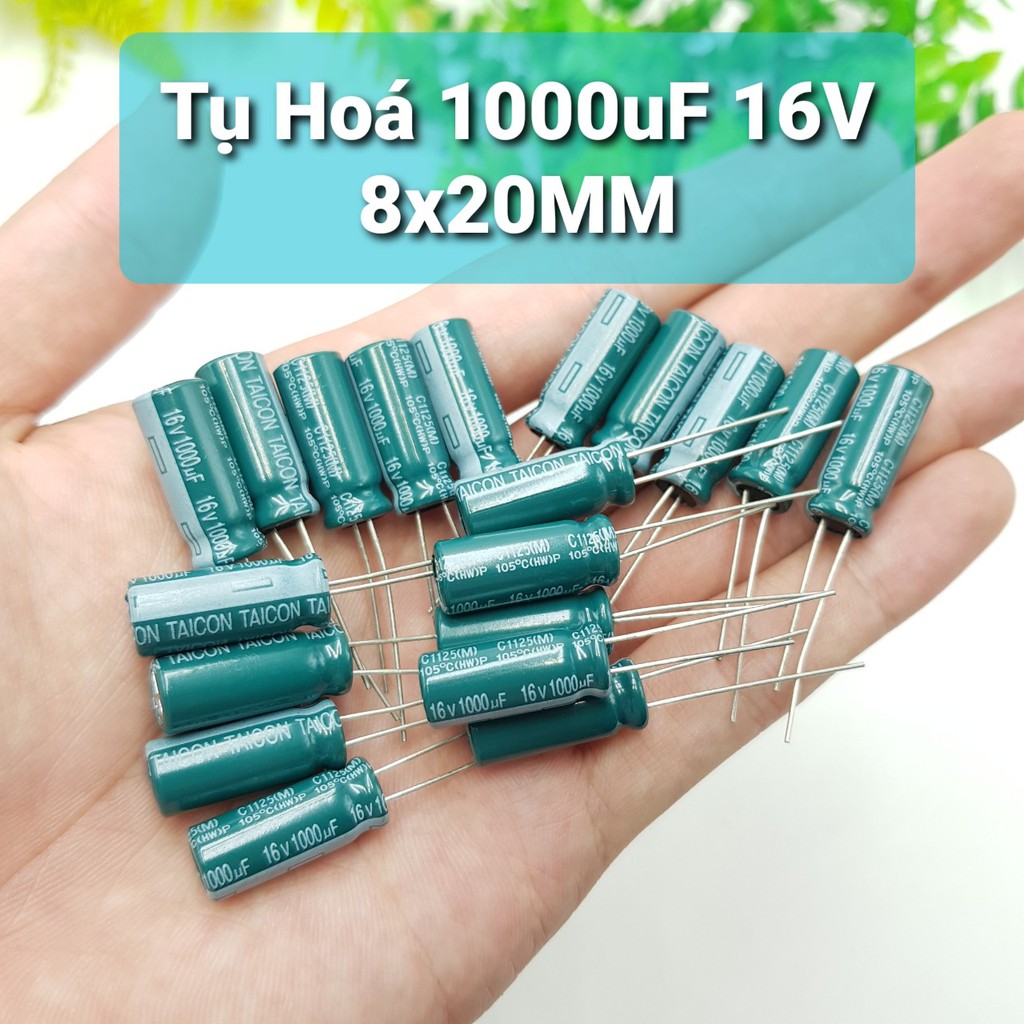 [COMBO Gói Số Lượng] Tụ Hóa 1000uF 16V 8x20MMTụ Phân Cực Lọc Nguồn Cho Mạch Điện Tử