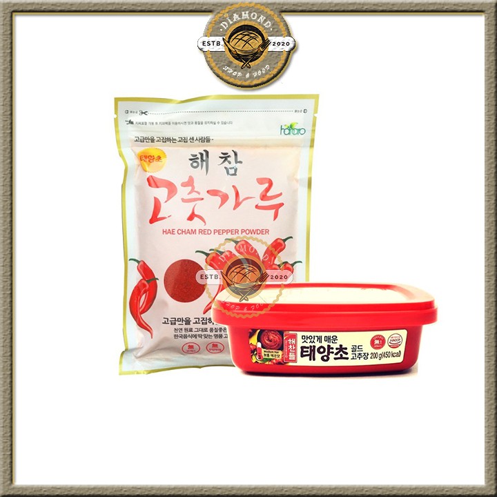 Combo Ớt Bột Haecham + Tương Ớt Hàn Quốc Gochujang 200G