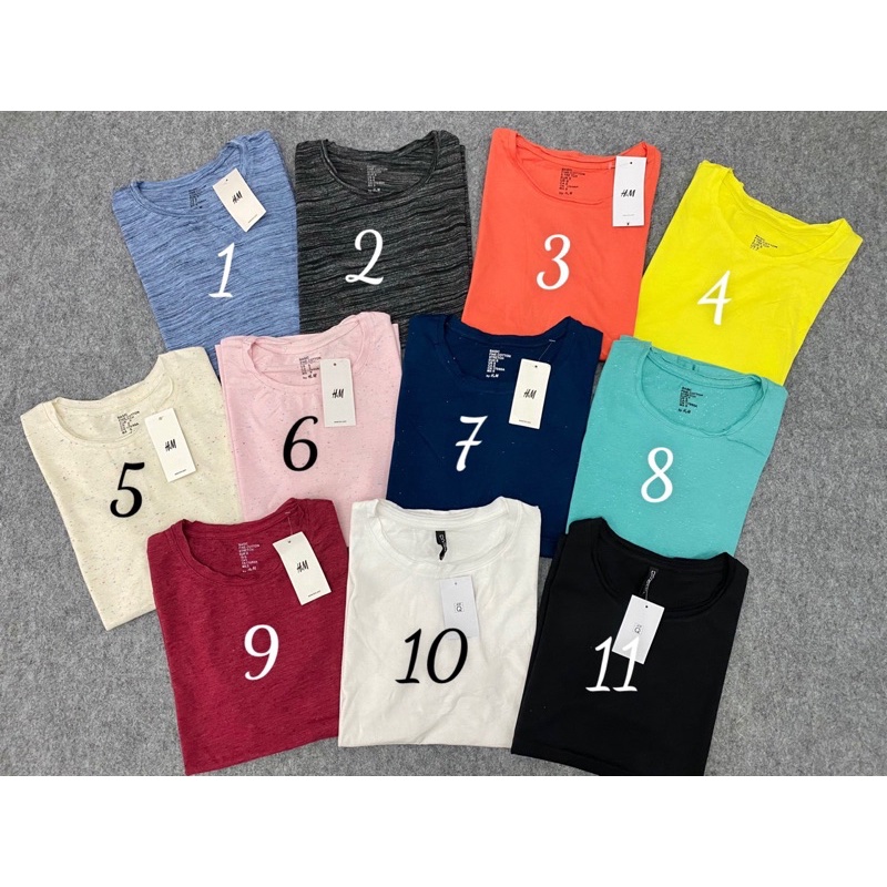 Áo thun trơn basic HM  cổ tròn vnxk