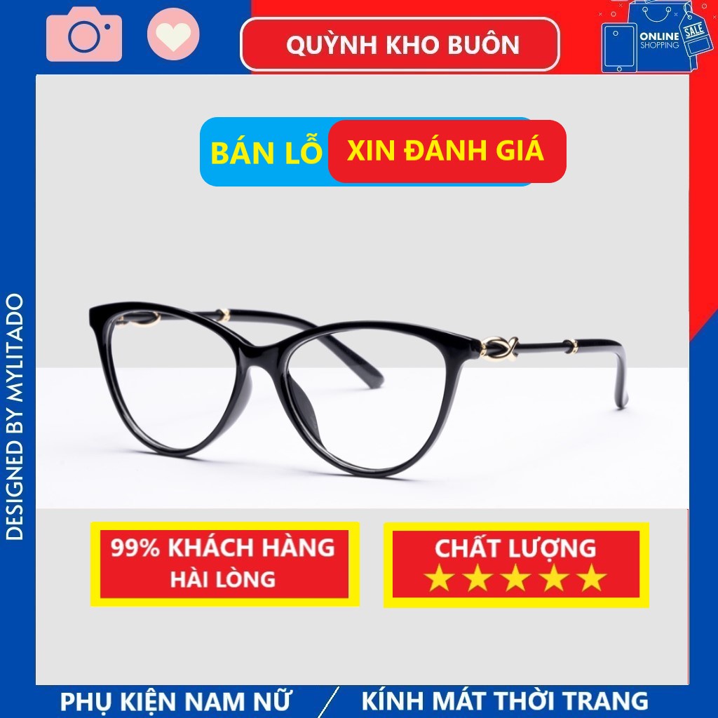 Kính mắt mèo nữ Mắt Việt Xuất xịn chất liệu nhựa cứng cáp họa tiết thời trang 1633