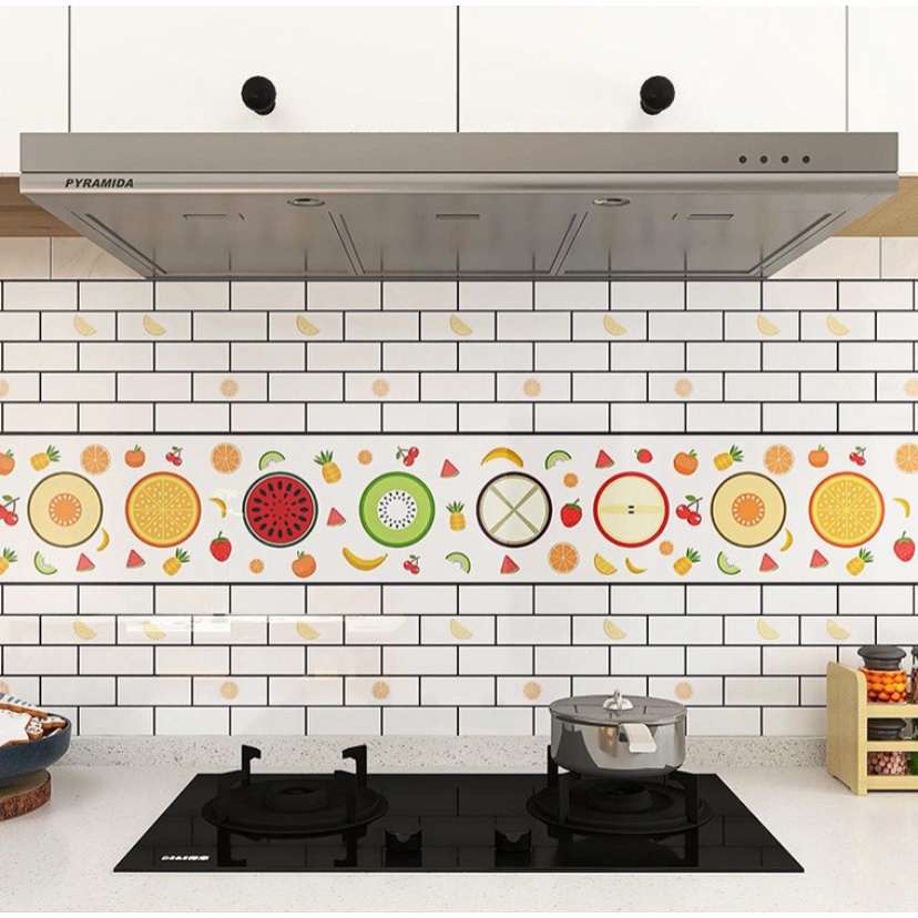 1M decal dán tường nhà bếp có sẵn keo dán tráng nhôm cách nhiệt khổ 60cm