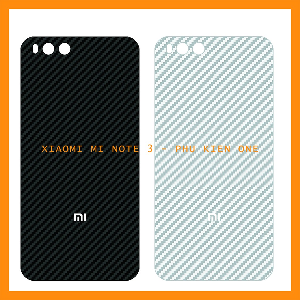 Decal dán lưng Xiaomi Mi Note/ Mi Note 3 vân carbon 3D