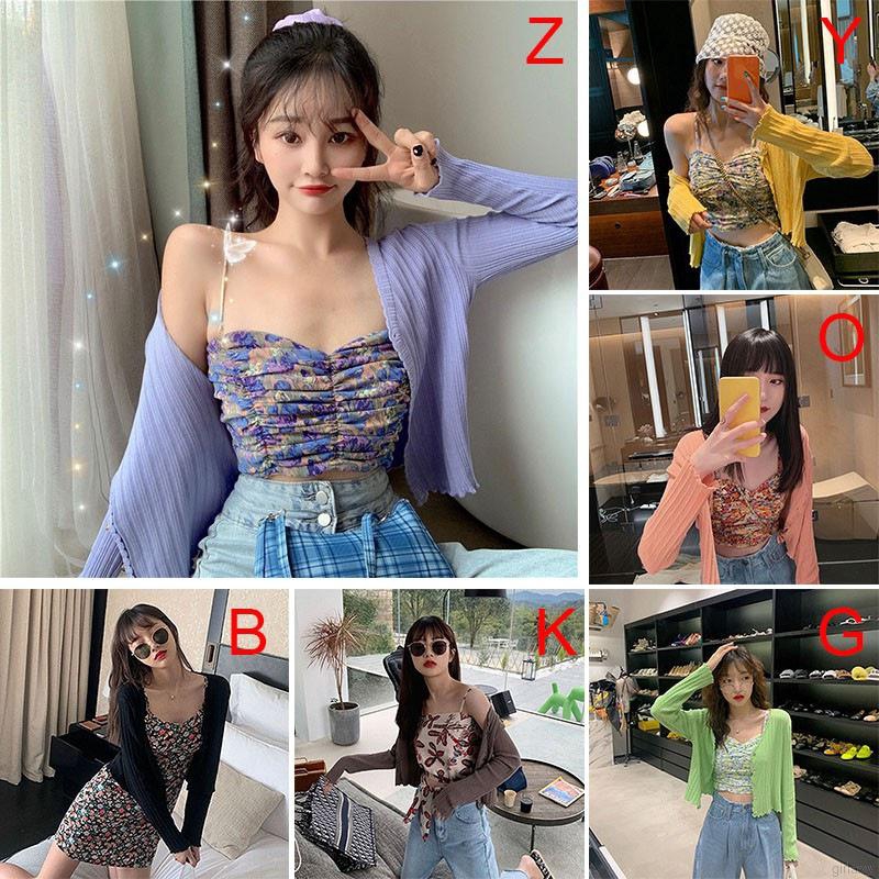 Áo Khoác Cardigan Dệt Kim Màu Trơn Phong Cách Hàn Quốc Cho Nữ