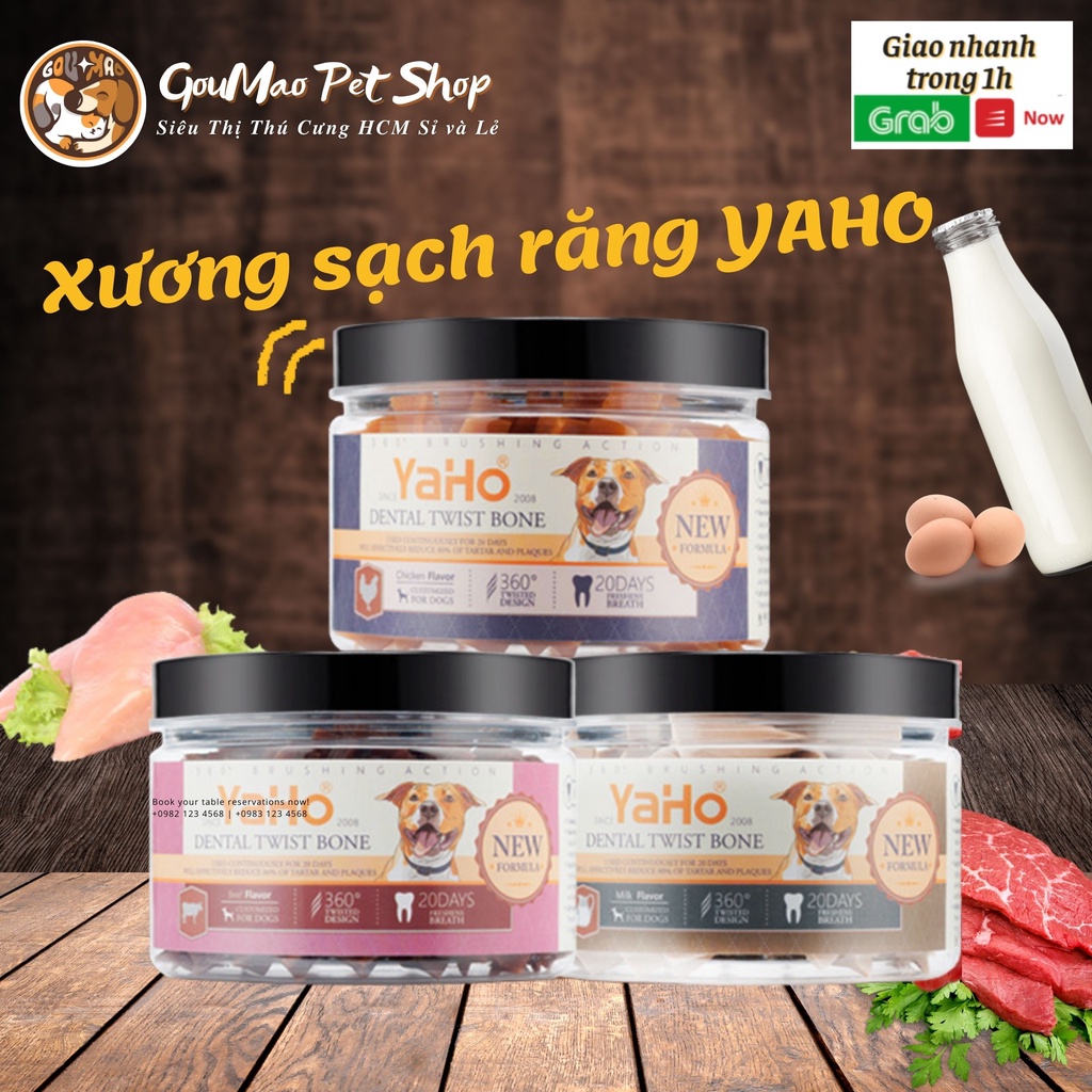 Xương xoắn gặm sạch răng cho chó Yaho hộp 165g