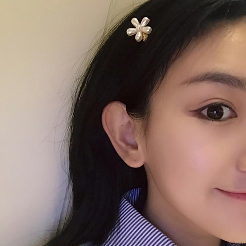 Kẹp tóc đính hạt giả ngọc trai phong cách Hàn Quốc