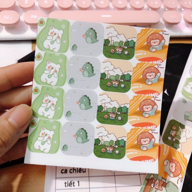 Sticker pilu ô vuông trang trí sổ vở máy tính tự cắt ST12