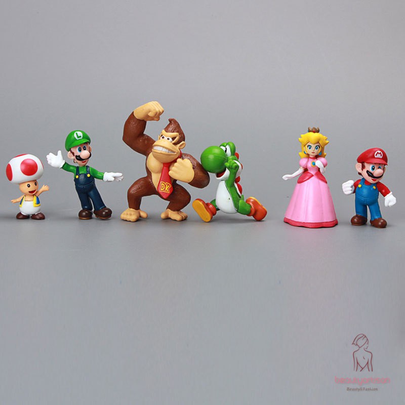 Set mô hình đồ chơi nhân vật trong game Super Mario bằng chất liệu PVC xinh xắn