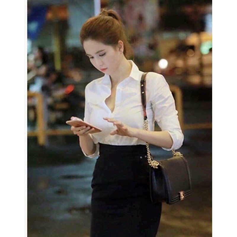 Áo Sơ Mi Trắng Dài Tay (hình thật)
