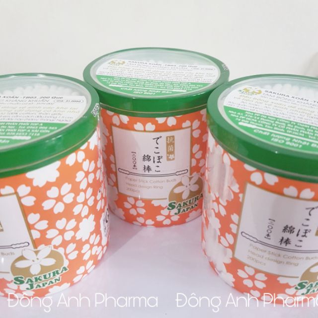 [Chất lượng Nhật Bản] Tăm bông đầu xoắn thân giấy UD/Sakura (hộp 200 que)- Đông Anh Pharmart
