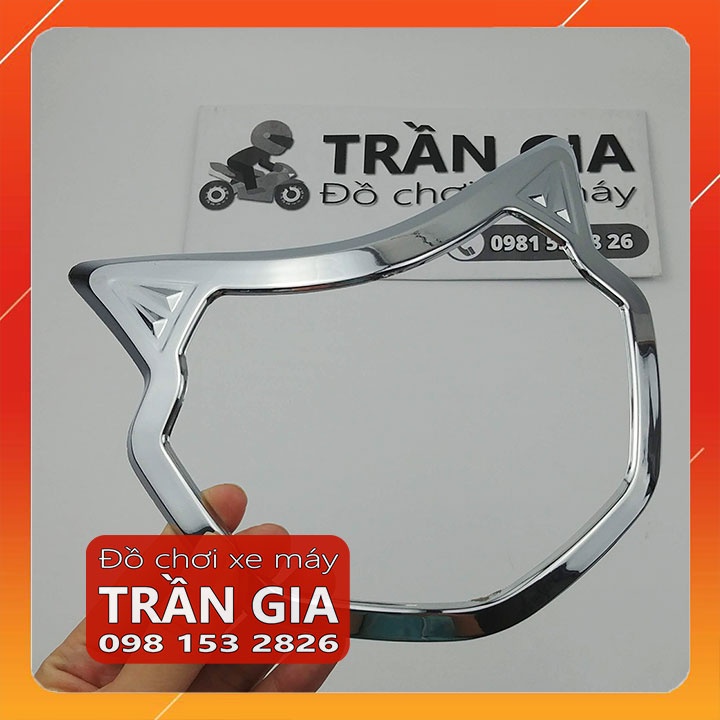 Ốp viền đèn pha xe vision 2021-2022 xi inox cacbon - phụ kiện trang trí