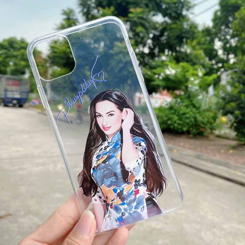 Ốp điện thoại vẽ line chân dung theo yêu cầu chèn tên, chữ kí dễ thương